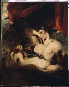 Cupido die de zone van Venus losmaakt door Joshua Reynolds