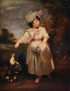 Lady Catherine Pelham Clinton voedt haar kippen, 1781 door Joshua Reynolds