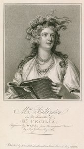 Mevrouw Billington in de rol van St. Cecilia