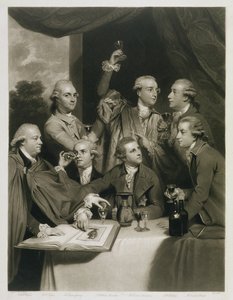 Sir William Hamilton (1730-1803) met andere Kenners, Bijeenkomst van de Society of Dilettanti