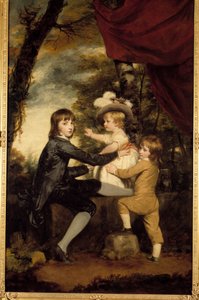 De Lammeren Kinderen. Schilderij door Joshua Reynolds (1723-1792). 18e eeuw. Privécollectie door Joshua Reynolds