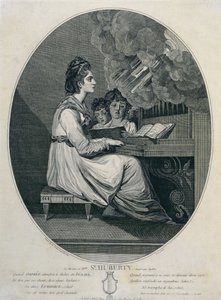 De muziek van juffrouw S. Huberty geïnspireerd door Apollo door Joshua Reynolds