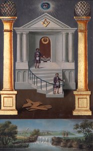 Tweede graad vrijmetselaars tracering bord, 1819 door Josiah Bowring