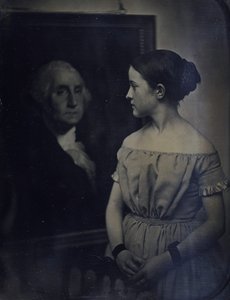 Meisje met Portret van George Washington, ca. 1850