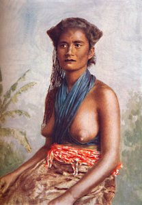 Een vrouw van Fiji in inheemse kleding