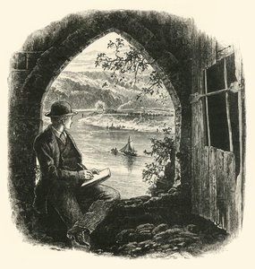 De Wye, vanaf Chepstow Castle, 1870s door Josiah Wood Whymper