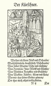 De bontwerker (gravure) door Jost (after) Amman
