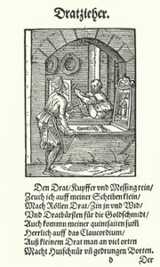 De draadtrekker (gravure) door Jost (after) Amman
