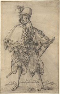 Een officier met de rang van “Oberster Feldprofoss” in het keizerlijke leger door Jost Amman