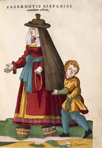 Bijvrouw met kind. Uit Habitus praecipuorum popularum, door Jost Amman door Jost Amman