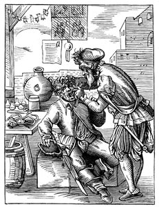 Tandarts, 16e eeuw 1849 door Jost Amman