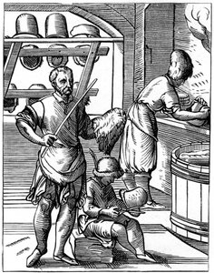 Hoedenmaker, 16e eeuw 1849 door Jost Amman