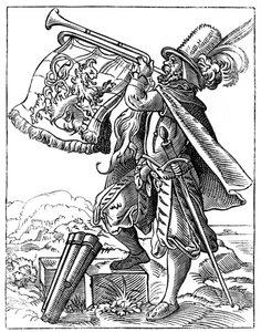 Militaire trompetter, 16e eeuw