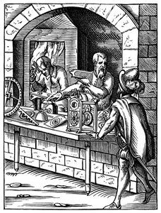 De klokkenmaker, 16e eeuw, 1870 door Jost Amman
