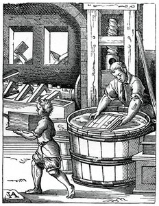 De Papiermaker, 16e eeuw, 1870 door Jost Amman