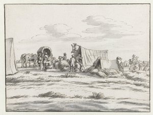 Kampement van het leger van Willem III bij Leuven door Josua de Grave