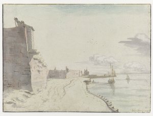 Gezicht op de Waterschans, Bergen op Zoom door Josua de Grave
