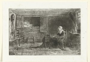 Twee figuren in een interieur