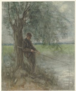 Een hengelaar door Jozef Israëls