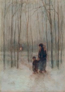 Avond in het bos door Jozef Israëls