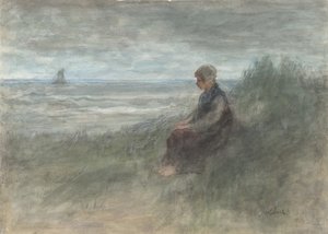 Meisje in de duinen door Jozef Israëls