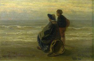 Moeder en Kind aan een Zeekust
