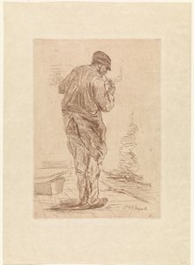 Pijprokende man door Jozef Israëls