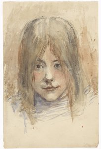 Portret van een meisje door Jozef Israëls