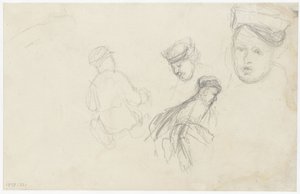 Vier schetsen van figuren