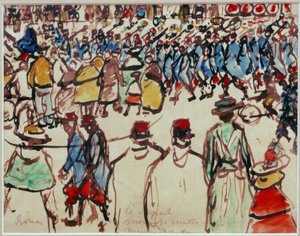 Het Vertrek. Ze gaan naar het Station door József Rippl Rónai