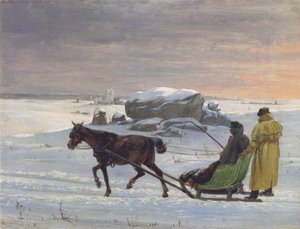 De schilders Jørgen Roed en Constantin Hansen maken een ritje. door Jørgen Roed