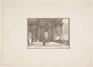 Veduta del Portico di S. Pietro della parte del Constantino. 1. Palazzo del Vaticano