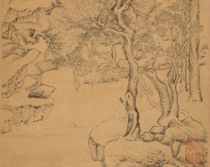 De waterval, gedateerd 1559 door Ju Jie