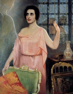 Portret van Margarita Xirgu (1888-1969), in "la Xirgu en cristalline", door de broers Quinteros