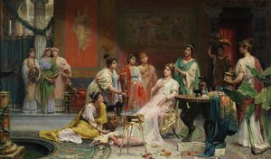 Toilette van een Romeinse dame door Juan Giménez Martín