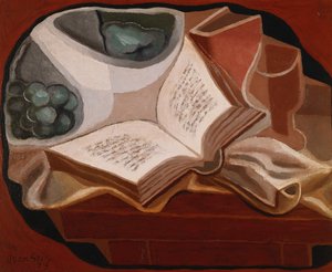 Boek en fruitschaal, 1925