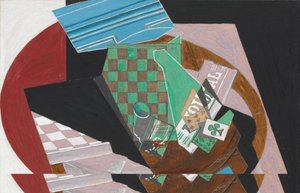 Dambord en Speelkaarten, 1915 door Juan Gris