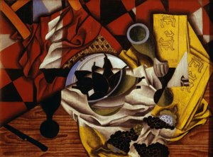 Stilleven met druiven en peren door Juan Gris