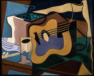 Stilleven met gitaar, oktober-november 1920 (olieverf op doek) door Juan Gris