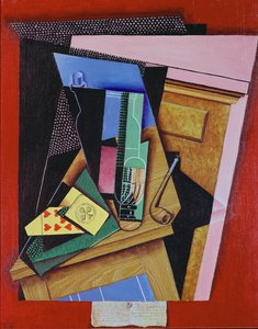 Stilleven met een gedicht door Juan Gris