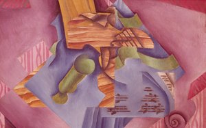 Stilleven met viool en glas door Juan Gris, olieverf op doek, 46x73 cm door Juan Gris