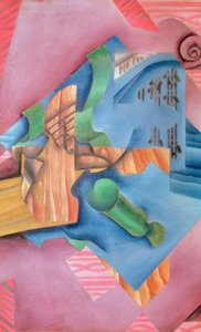 Viool en glas (Stilleven) door Juan Gris