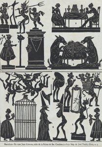 Blad 11 van figuren voor Chinese schaduwpoppen, 1859 door Juan Llorens
