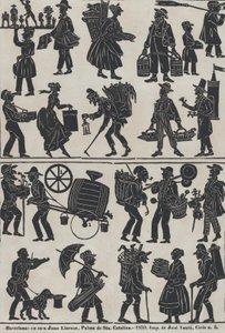 Blad 3 van figuren voor Chinese schaduwpoppen, 1859