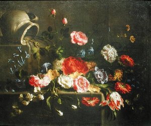 Bloemen Gevallen uit een Kan, 1665 door Juan de Arellano