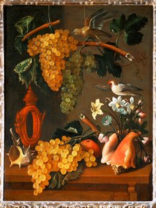 Stilleven met druiven ... door Juan de Espinosa