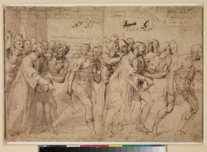 Twee studies voor "Sint Stefanus wordt naar zijn martelaarschap geleid"