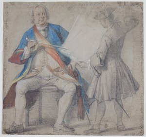 Stervende kluizenaar, monnik Juan, naast hem ligt een schedel en een kruis met de gekruisigde Christus