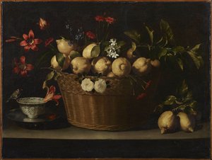Stilleven met citroenen in een mand van wilgentenen, ca. 1643-1649