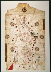19e-eeuwse kopie van het nautische planisfeer door Juan de la Cosa door Juan de la Cosa
